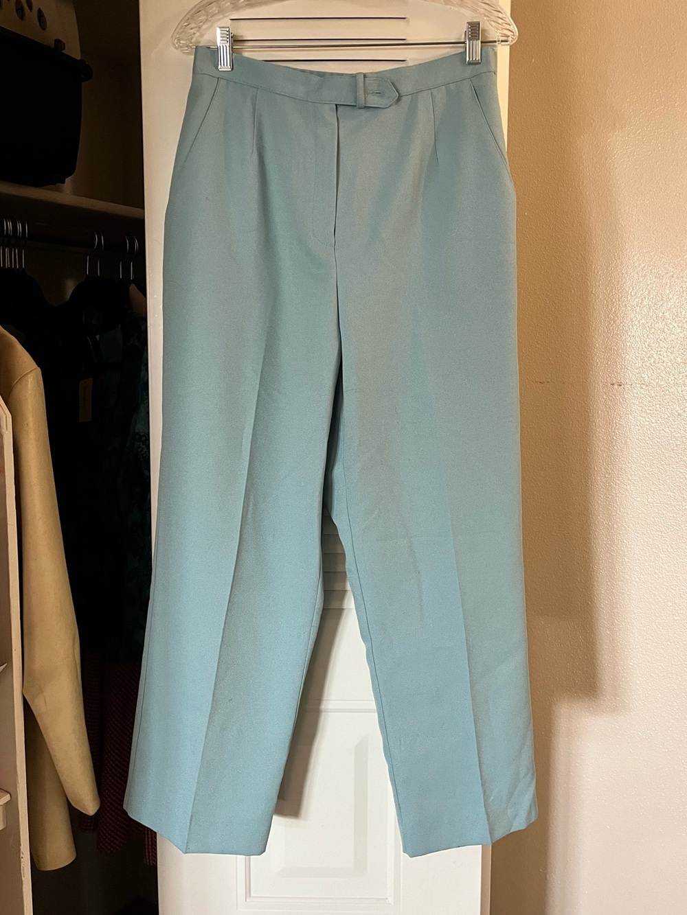 Vintage Koret Light Blue Women's Straight-Leg Trousers